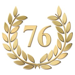 Lauriers or 76 vecteurs en relief sur fond blanc	