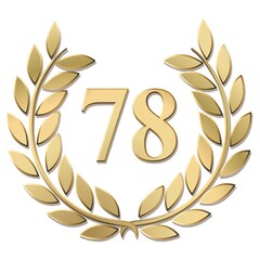 Lauriers or 78 vecteurs en relief sur fond blanc	