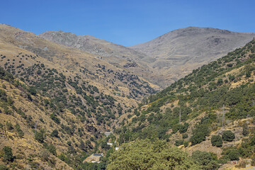 Fototapeta premium The Poqueira gorge at the deserted village La Cebadilla, near Capileira