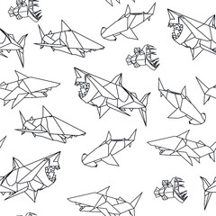 seamless pattern with shark