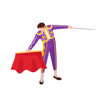 recommend clip art: Bullfighter With Stick Composition
