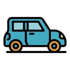 Auto vehicle icon. Outline auto vehicle vector icon color flat isolated