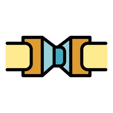 recommend clip art: Seat belt icon. Outline seat belt vector icon color flat isolated