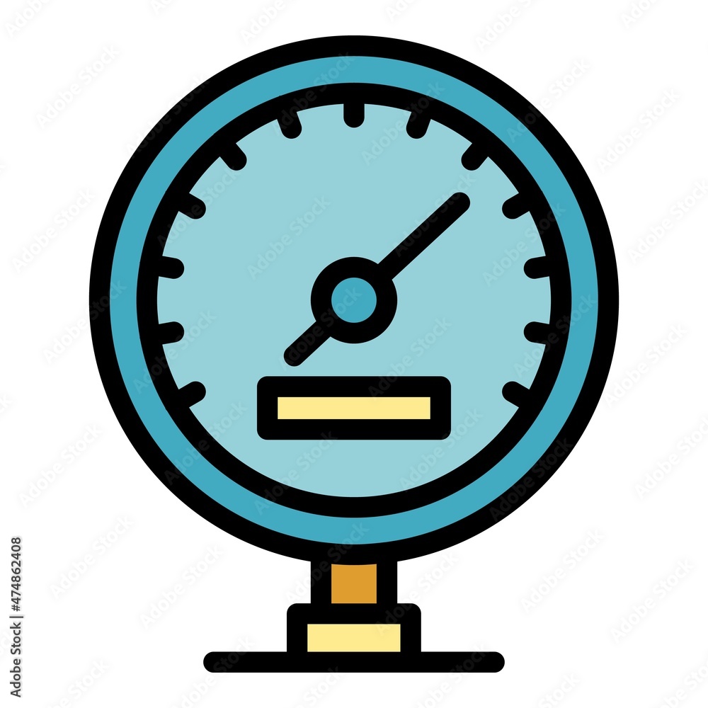 Poster speedometer icon. outline speedometer vector icon color flat isolated