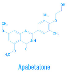 Fototapeta premium Apabetalone atherosclerosis drug molecule. BET inhibitor. Skeletal formula.