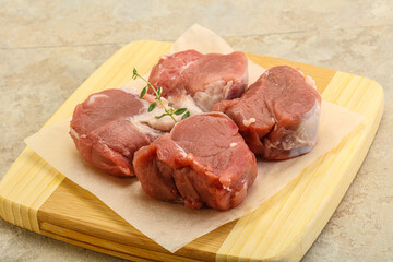 Raw pork tenderloin for cooking