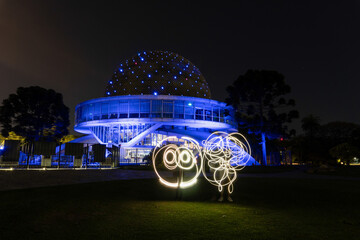 planetarium buenos aires argentina, with long exposure light