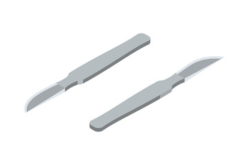 Isometric Surgery Knives Composition
