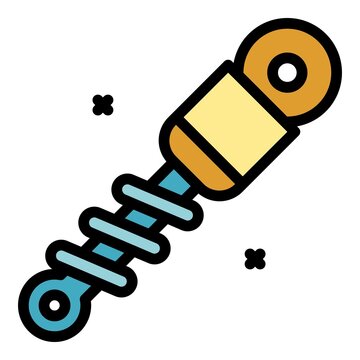 recommend clip art: Shock absorber icon. Outline shock absorber vector icon color flat isolated