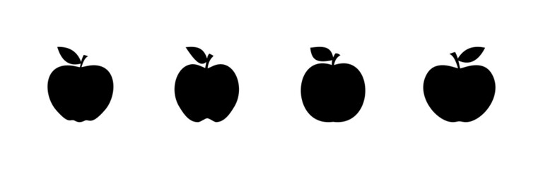 Apple icons set. Apple sign and symbols for web design.