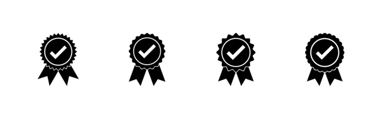 Approved icon set. Certified Medal Icon