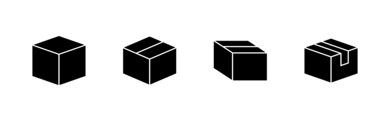 Box icons set. box sign and symbol, parcel, package