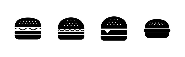 Burger icons set. burger sign and symbol. hamburger