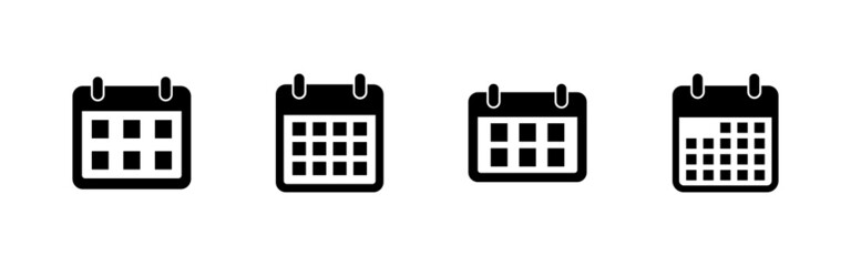 Calendar icons set. Calender sign and symbol. Schedule icon symbol