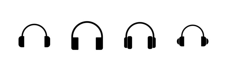 Headphone icons set. Headset sign and symbol