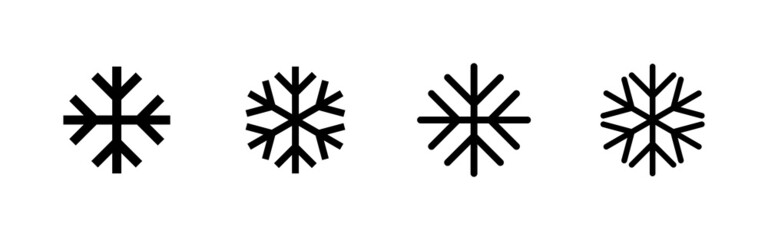 Snow icons set. snowflake sign and symbol