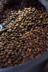 Coffee bean roasted in roasting machine