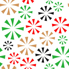 Abstract fireworks pattern. celebrate festivities background. The seamless pattern in Christmas fashion is a Beautiful design vector for fashion, wrapping paper, cards, wallpaper, fabric, background.