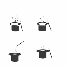 Wand Magic hat icon vector template