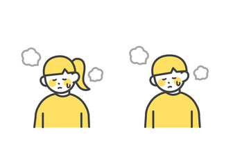 発熱している子どものイラスト素材