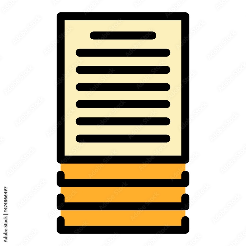 Poster documents scenario icon. outline documents scenario vector icon color flat isolated