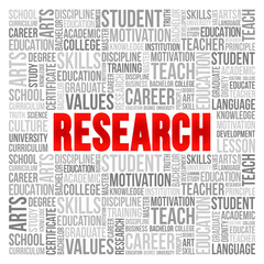Research word cloud, education business concept background