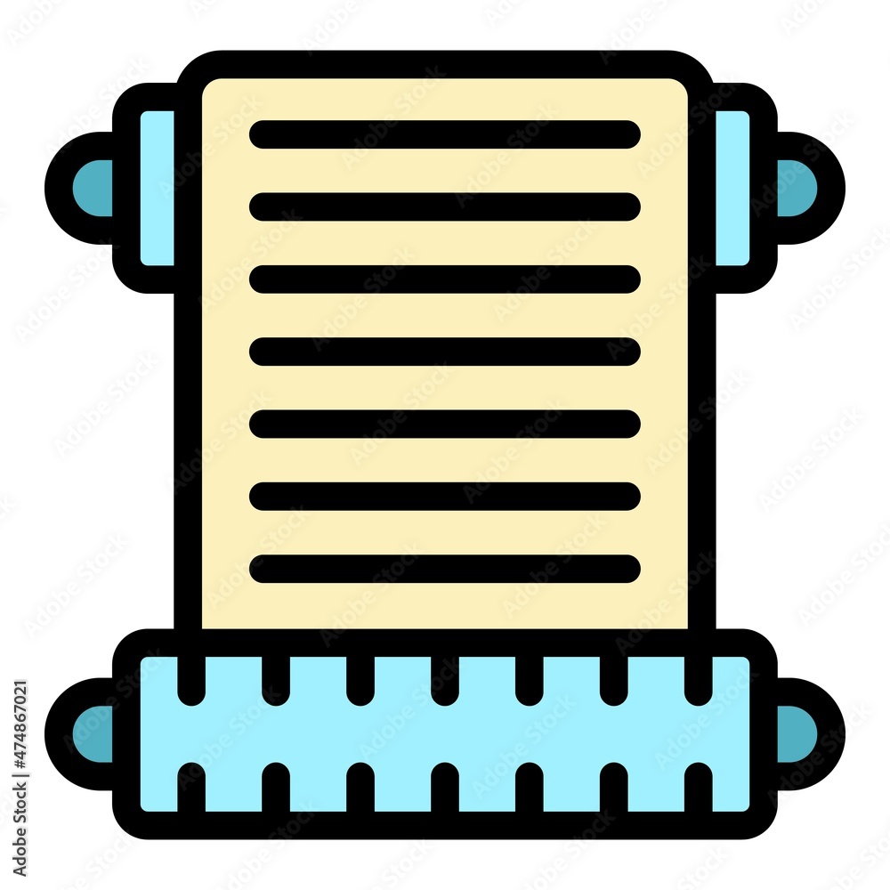 Poster movie scenario script icon. outline movie scenario script vector icon color flat isolated