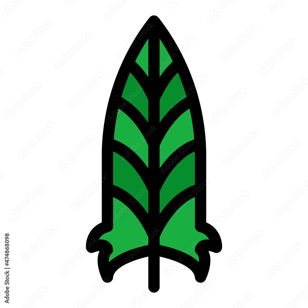 Sticker tribal feather icon. outline tribal feather vector icon color flat isolated - Stickers