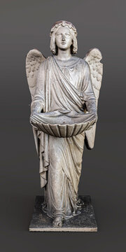 old angel statue isolated