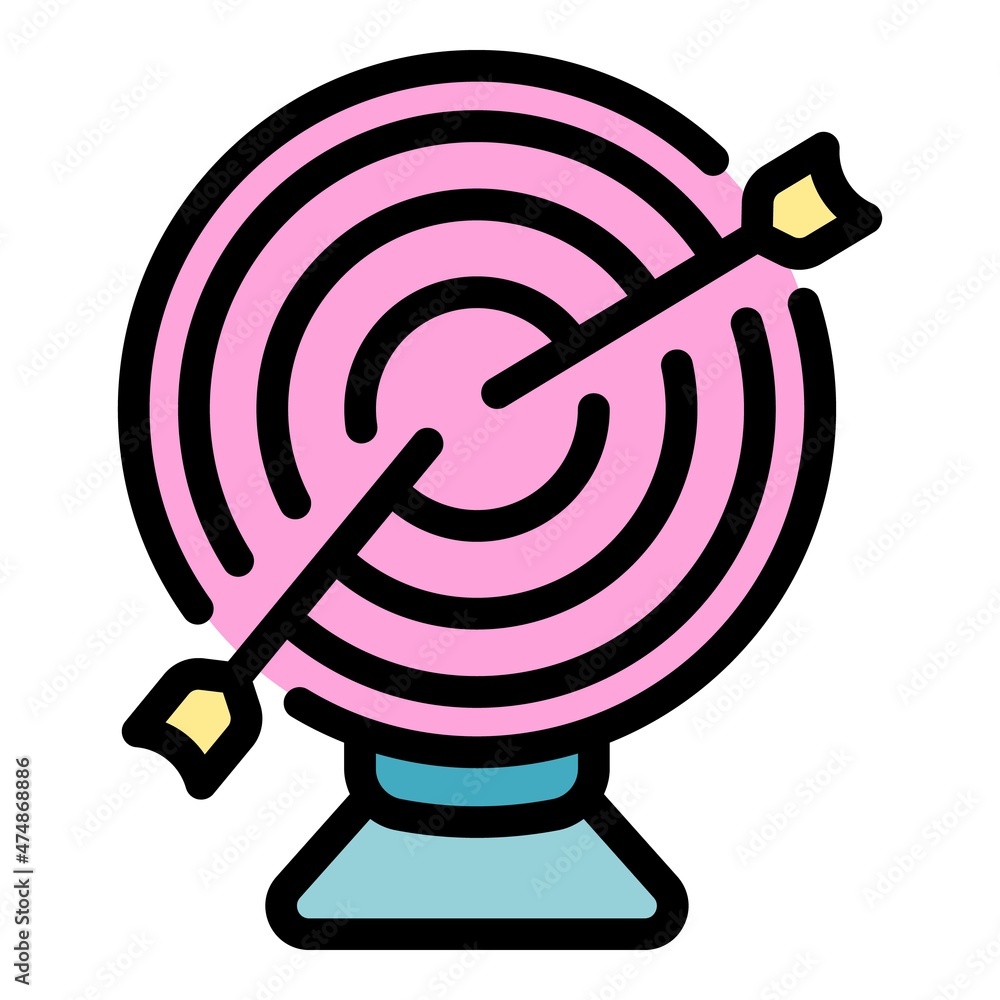 Poster target idea icon. outline target idea vector icon color flat isolated