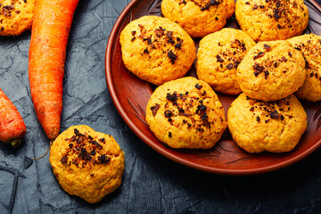 Carrot cookies, delicious dessert