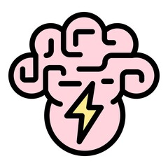 Solution idea icon. Outline solution idea vector icon color flat isolated