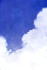 背景素材_水彩テクスチャ_青空