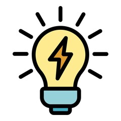 Great idea icon. Outline great idea vector icon color flat isolated