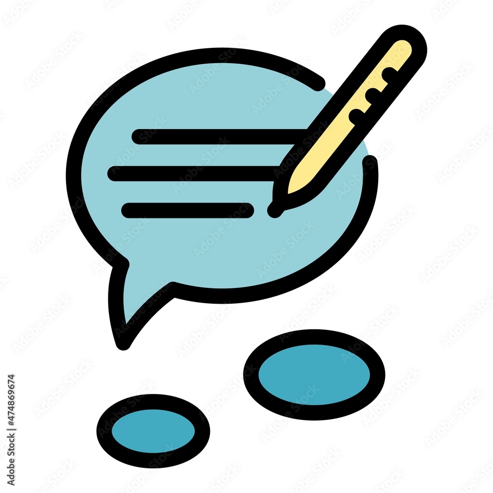 Poster writing idea icon. outline writing idea vector icon color flat isolated