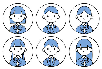 人物アイコンセット_学生男女