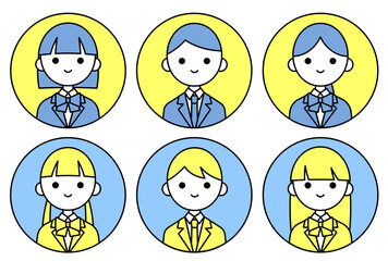 人物アイコンセット_学生男女