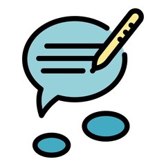 Writing idea icon. Outline writing idea vector icon color flat isolated