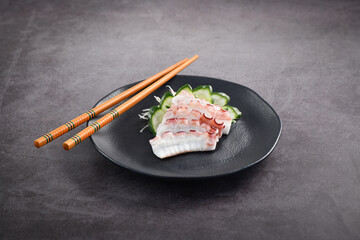 Octopus sashimi slices