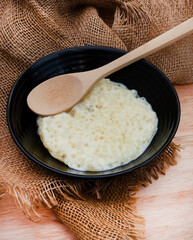Traditional creamy sago or tapioca pudding