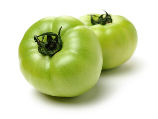 fresh green tomato isolated on white background