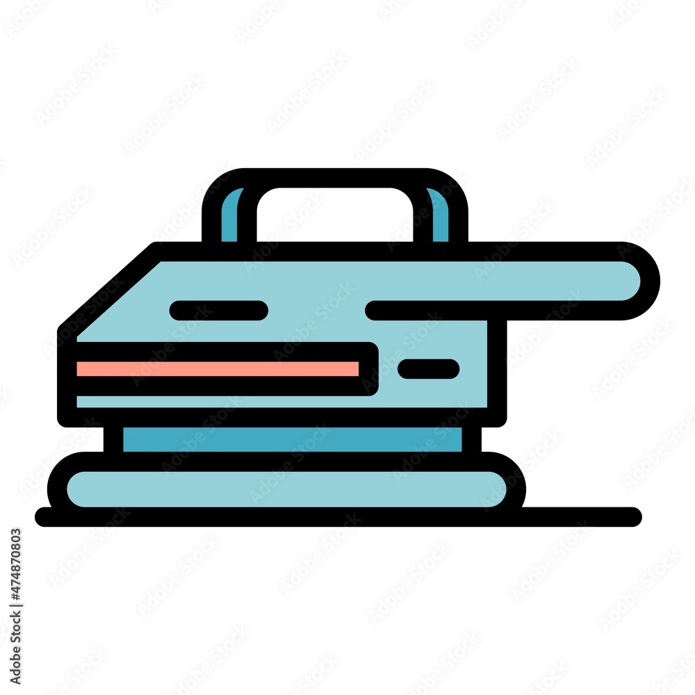 Poster grinding machine icon. outline grinding machine vector icon color flat isolated