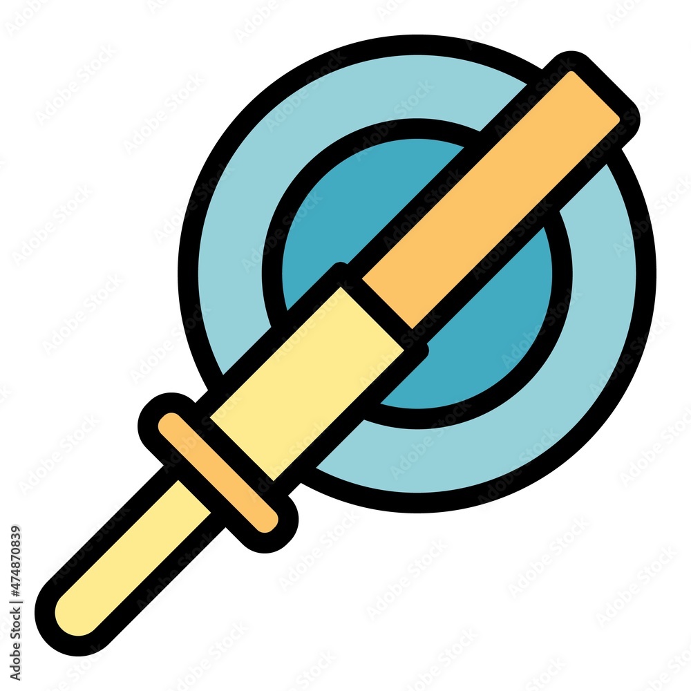 Poster construct grinding machine icon. outline construct grinding machine vector icon color flat isolated