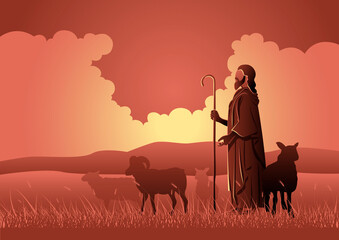 Jesus Christ as a shepherd