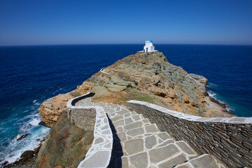 The Church of Seven Martyrs in Kastro, Sifnos, Cyclades Islands, Greece - obrazy, fototapety, plakaty