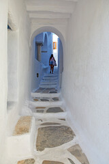 Alley in the traditional village of Kastro, Sifnos, Cyclades Islands, Greece