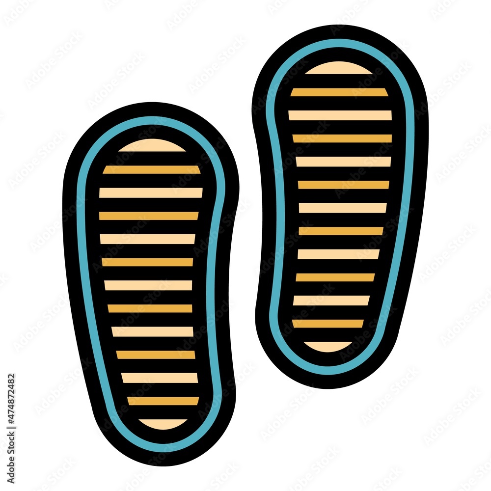 Wall mural Walking shoes icon. Outline walking shoes vector icon color flat isolated - Wall murals
