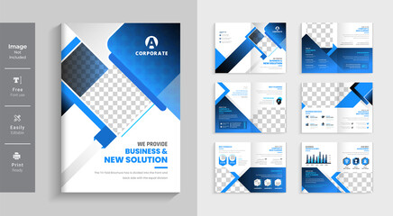 corporate pages business brochure design layout template multipurpose use theme design text and vector fully editable