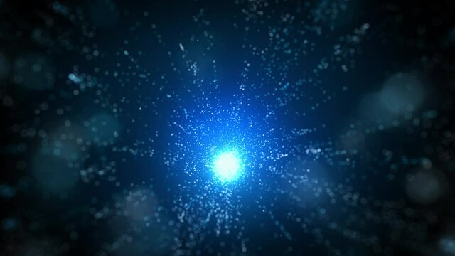 Abstract Space Background Landscape Loop/ 4k animation of an abstract wallpaper background of particles and light emitter shining and turning in space with ambient occlusion depth of field and seamles