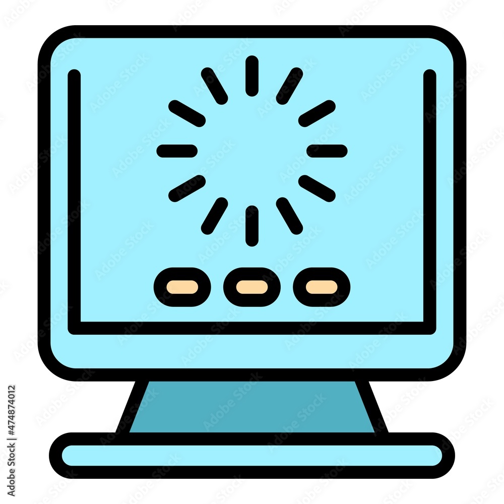 Poster loading ebook icon. outline loading ebook vector icon color flat isolated